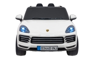 Elektromobilis Porsche Cayenne S, lakuotas baltas-Elektromobiliai vaikams, Visureigiai-e-vaikas