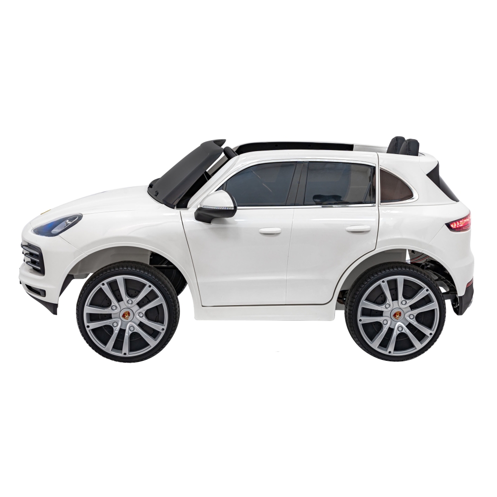 Elektromobilis Porsche Cayenne S, lakuotas baltas-Elektromobiliai vaikams, Visureigiai-e-vaikas