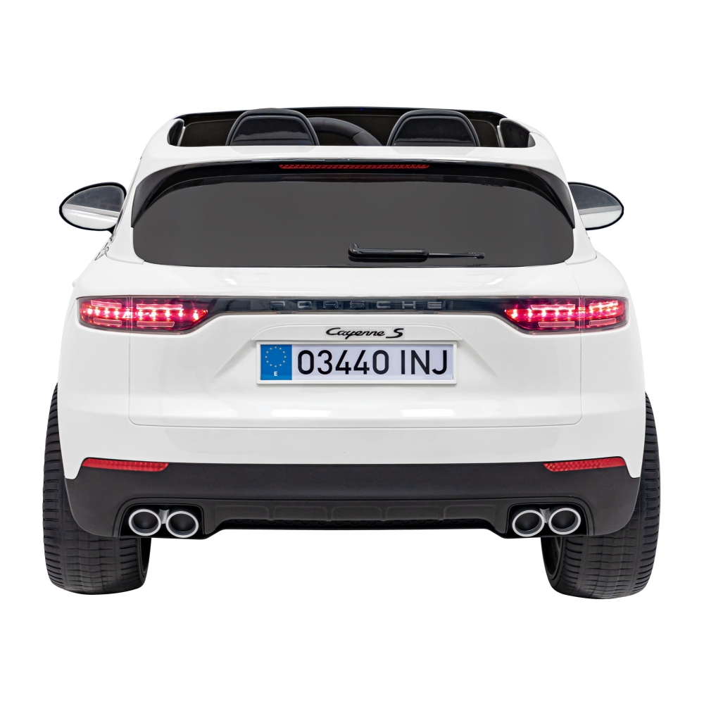 Elektromobilis Porsche Cayenne S, lakuotas baltas-Elektromobiliai vaikams, Visureigiai-e-vaikas