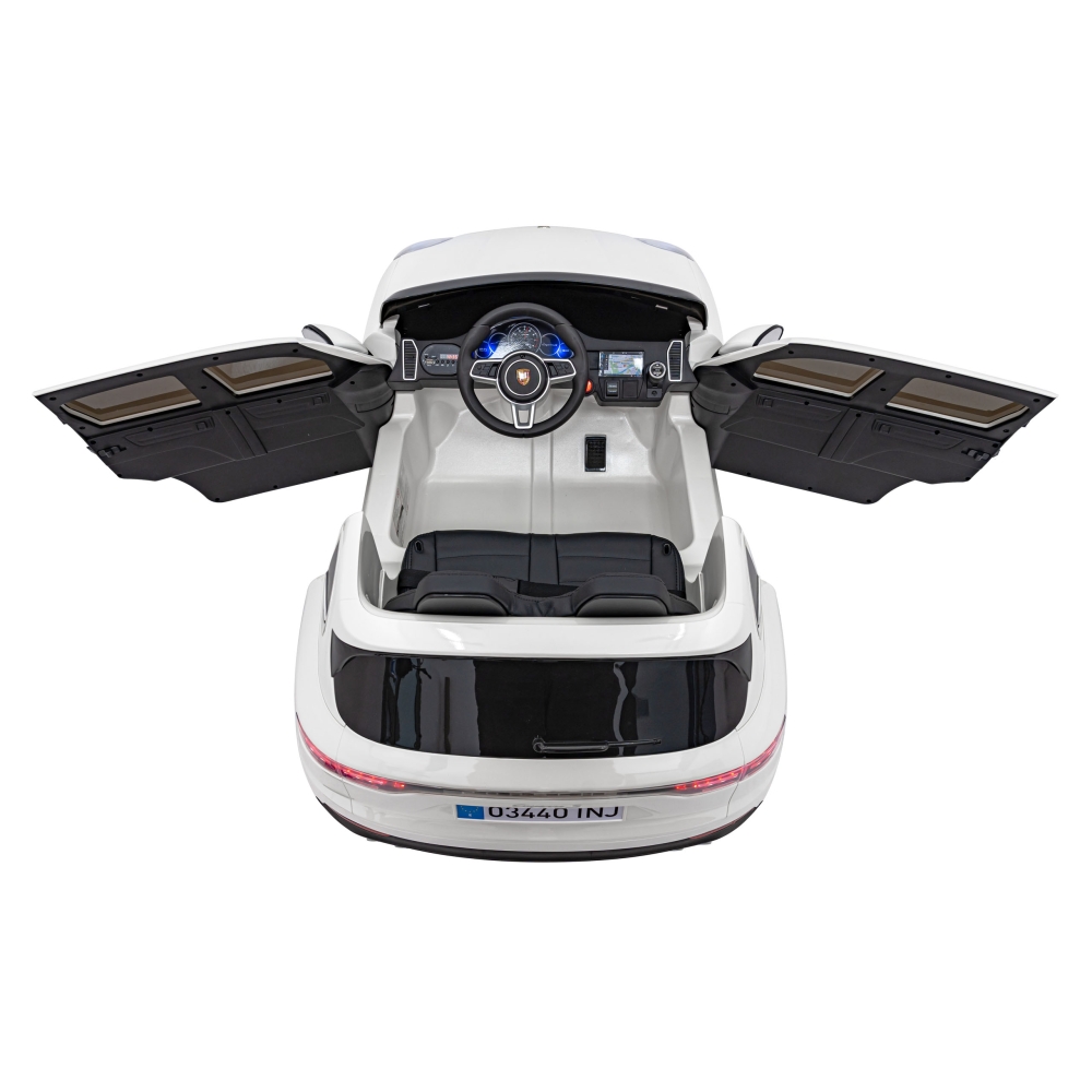 Elektromobilis Porsche Cayenne S, lakuotas baltas-Elektromobiliai vaikams, Visureigiai-e-vaikas