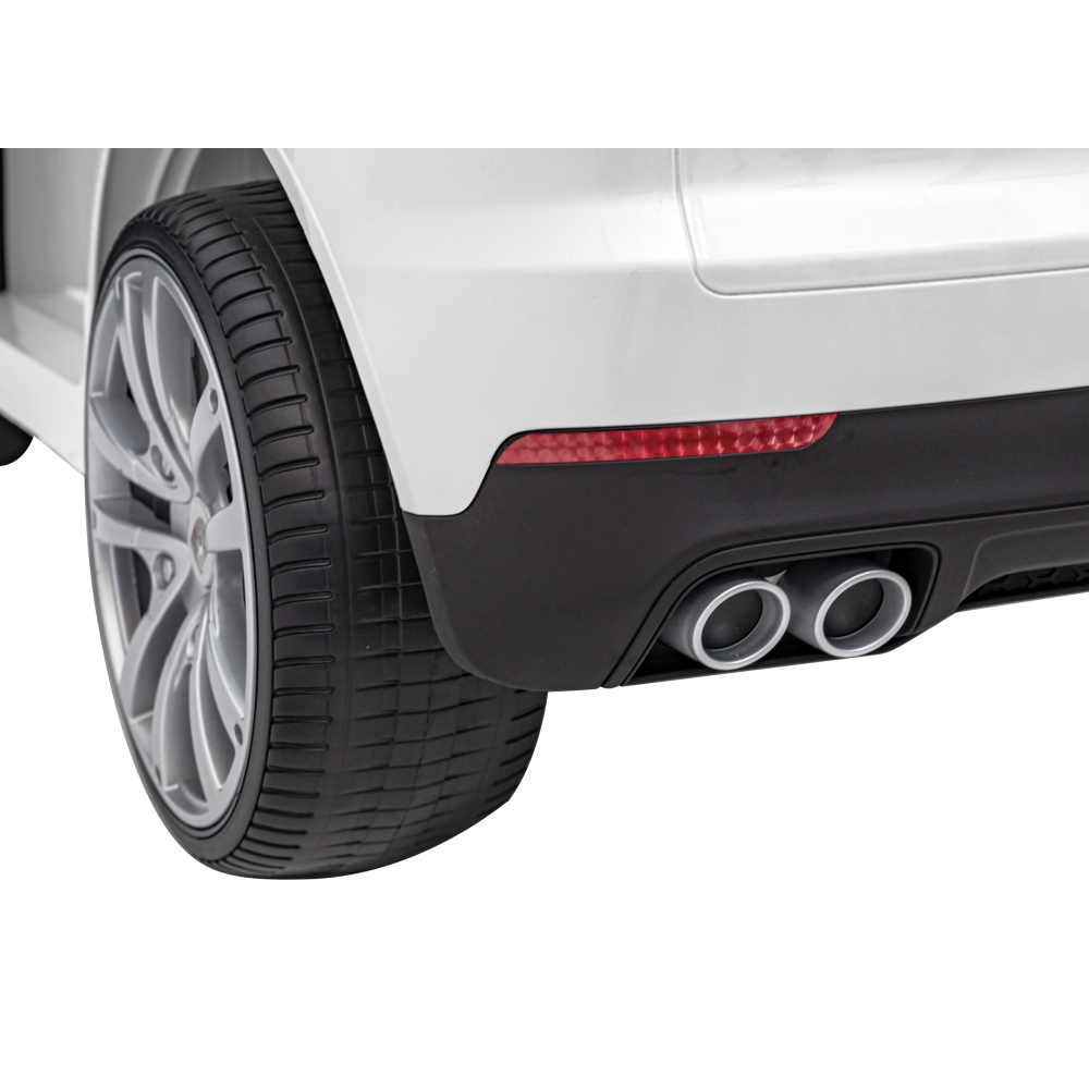 Elektromobilis Porsche Cayenne S, lakuotas baltas-Elektromobiliai vaikams, Visureigiai-e-vaikas