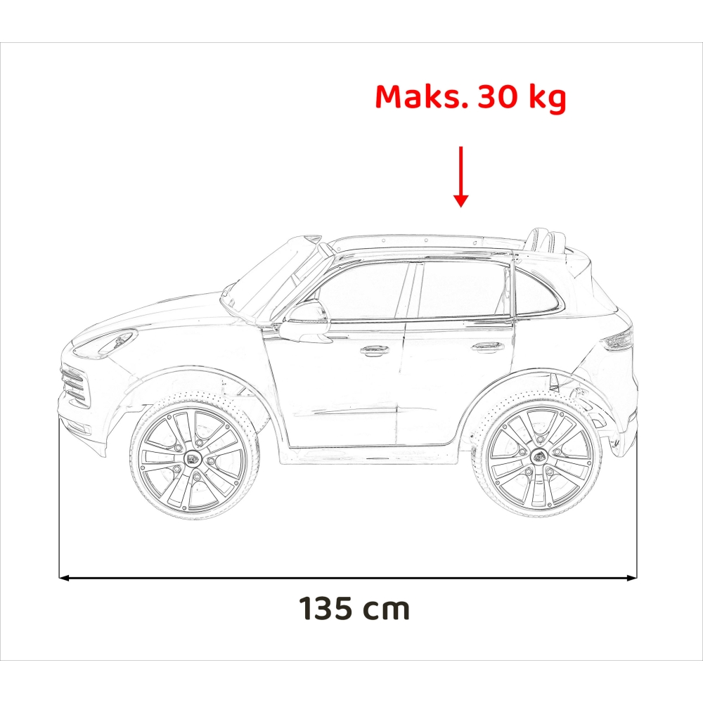 Elektromobilis Porsche Cayenne S, lakuotas baltas-Elektromobiliai vaikams, Visureigiai-e-vaikas