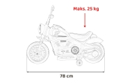 Motorek Chopper FASTER na akumulator dla dzieci Czerwony + Radio FM + Panel audio + LED