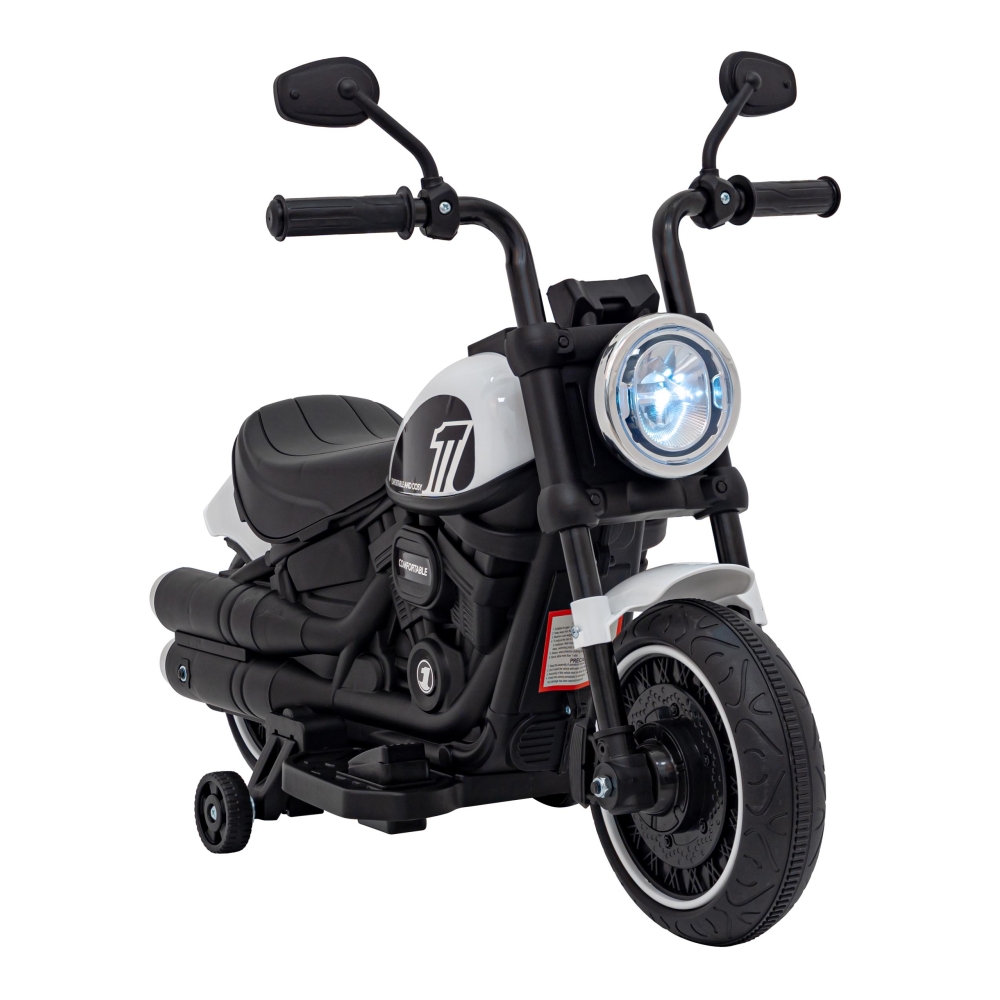 Elektrinis motociklas Chopper FASTER, White-Elektromobiliai vaikams, Motociklai-e-vaikas