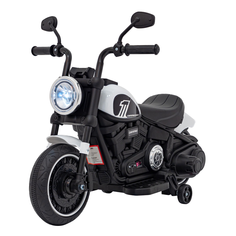 Elektrinis motociklas Chopper FASTER, White-Elektromobiliai vaikams, Motociklai-e-vaikas