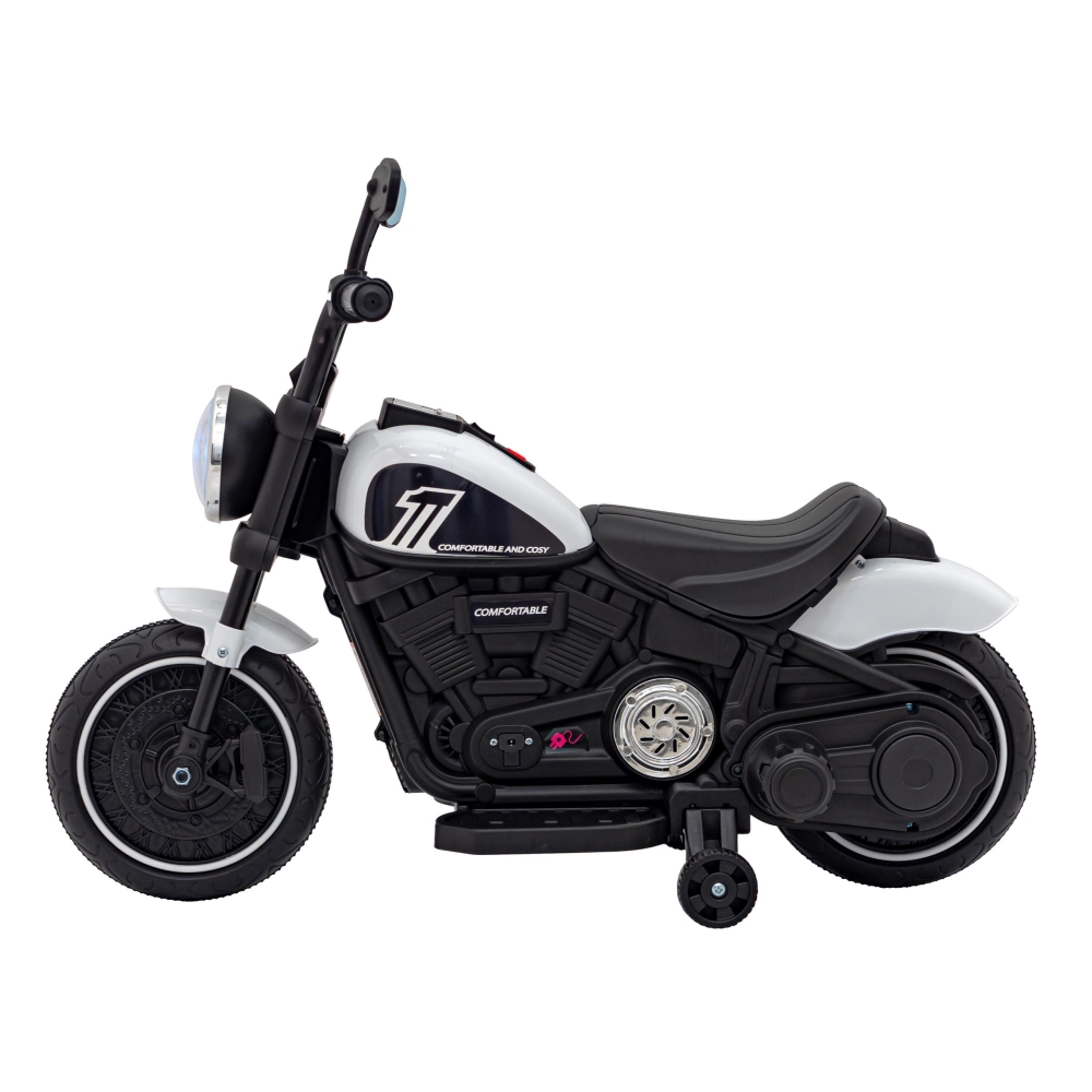 Elektrinis motociklas Chopper FASTER, White-Elektromobiliai vaikams, Motociklai-e-vaikas