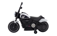 Motorek Chopper FASTER na akumulator dla dzieci Biały + Radio FM + Panel audio + LED