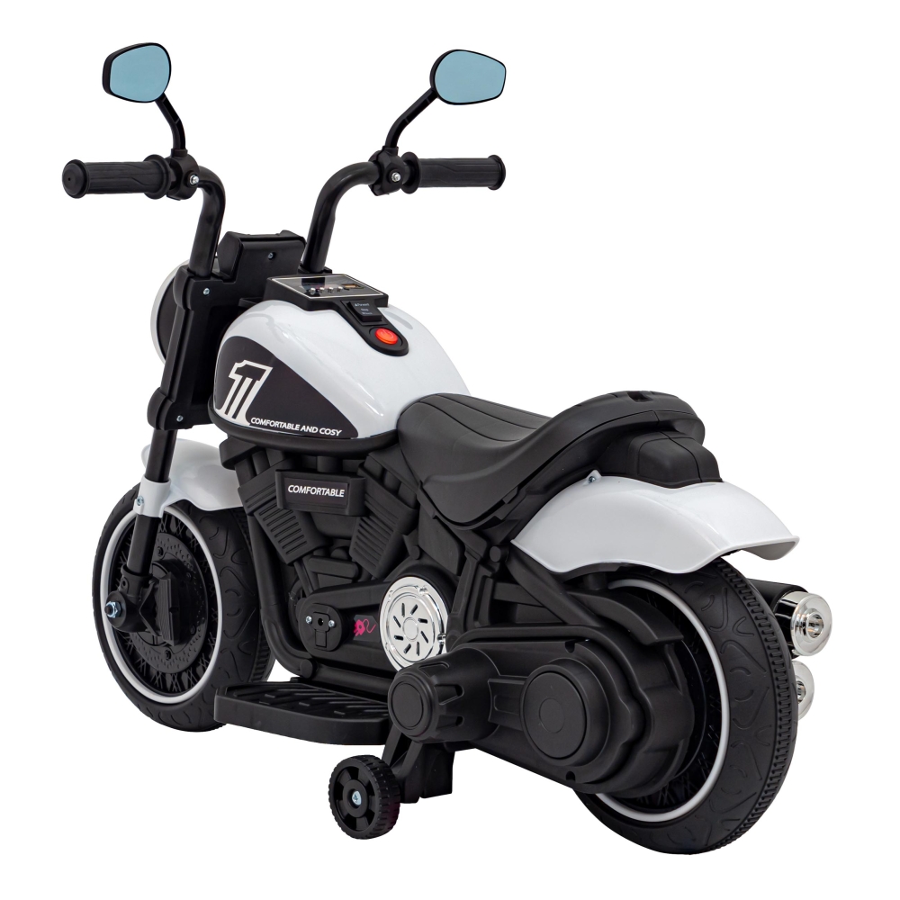 Elektrinis motociklas Chopper FASTER, White-Elektromobiliai vaikams, Motociklai-e-vaikas