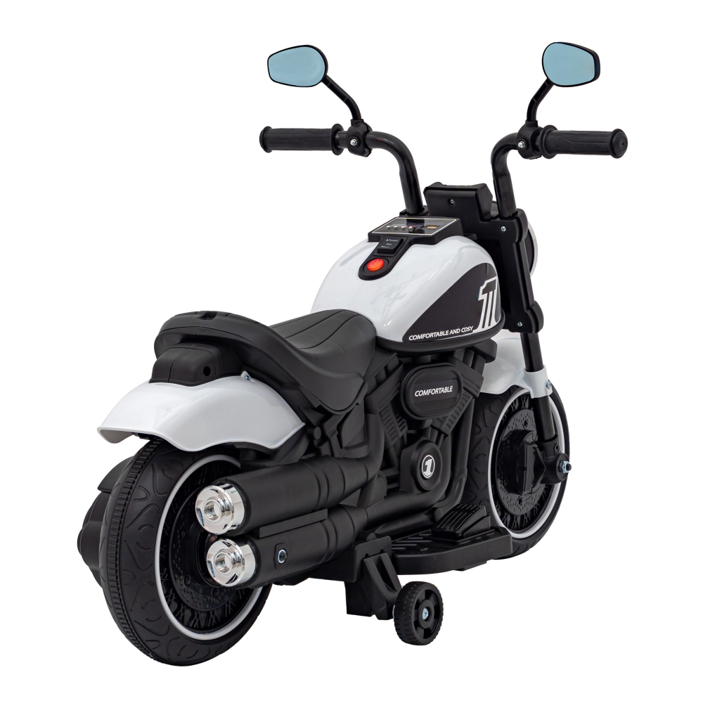 Elektrinis motociklas Chopper FASTER, White-Elektromobiliai vaikams, Motociklai-e-vaikas