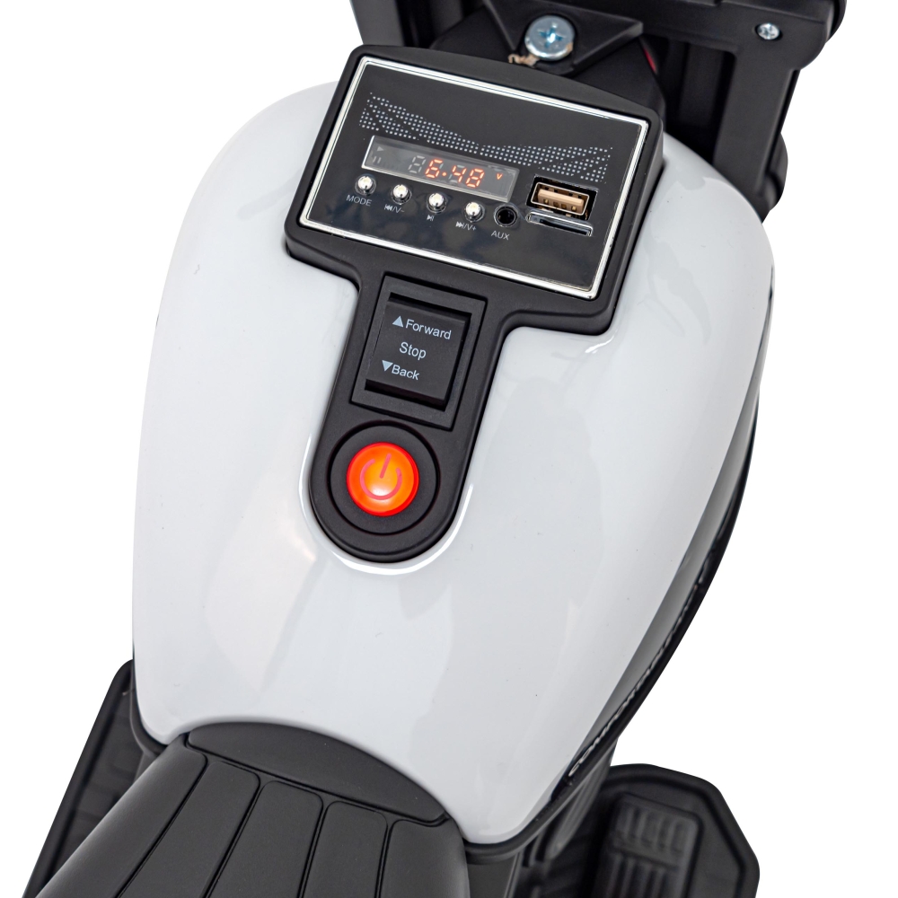 Elektrinis motociklas Chopper FASTER, White-Elektromobiliai vaikams, Motociklai-e-vaikas