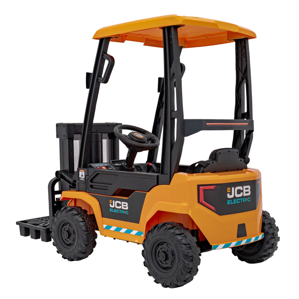 JCB geltonas šakinis krautuvas-Elektromobiliai vaikams, Traktoriai-e-vaikas