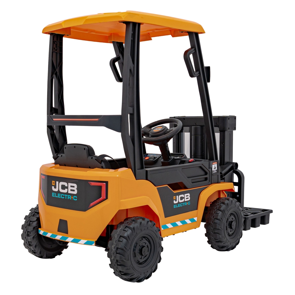 JCB geltonas šakinis krautuvas-Elektromobiliai vaikams, Traktoriai-e-vaikas