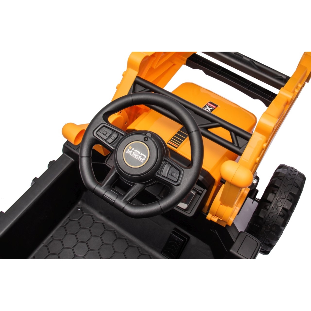 Elektrinis JCB ekskavatoriaus, Yellow-Elektromobiliai vaikams, Traktoriai-e-vaikas