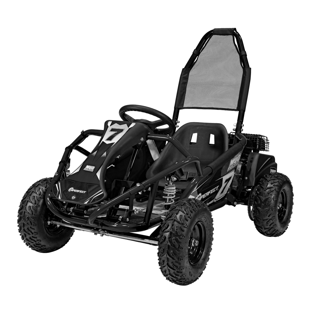 Degalinis kartingas „MUD MONSTER“, juodos spalvos-Elektromobiliai vaikams, Kartingai vaikams-e-vaikas