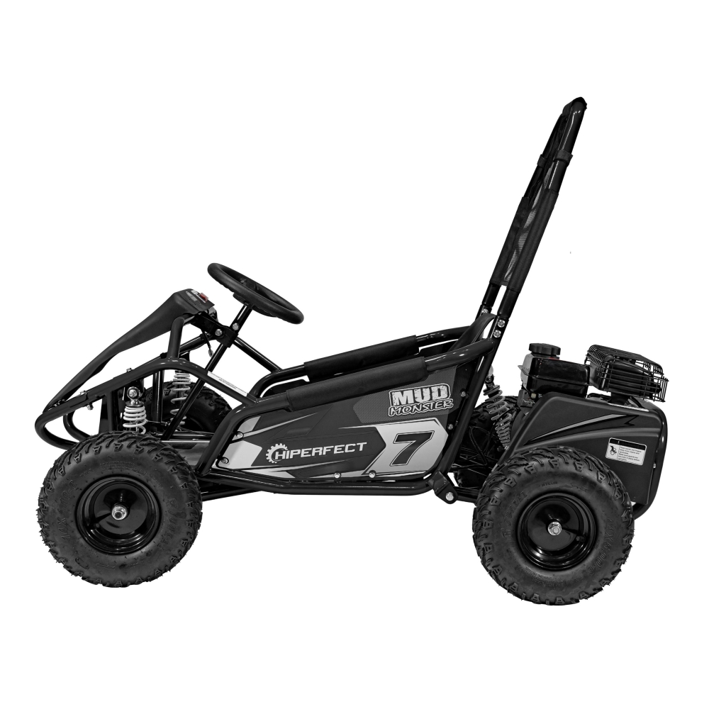 Degalinis kartingas „MUD MONSTER“, juodos spalvos-Elektromobiliai vaikams, Kartingai vaikams-e-vaikas