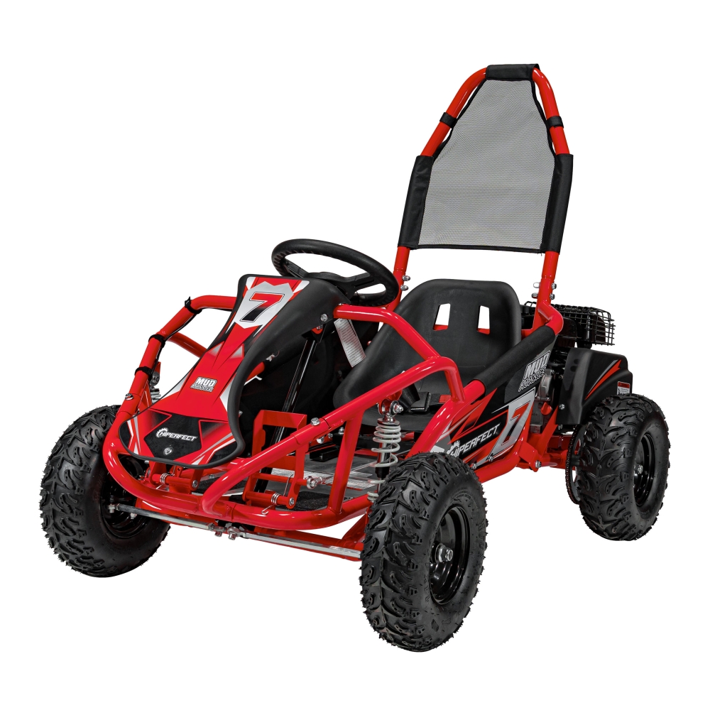 Degalinis kartingas „MUD MONSTER“ (raudonas)-Elektromobiliai vaikams, Kartingai vaikams-e-vaikas