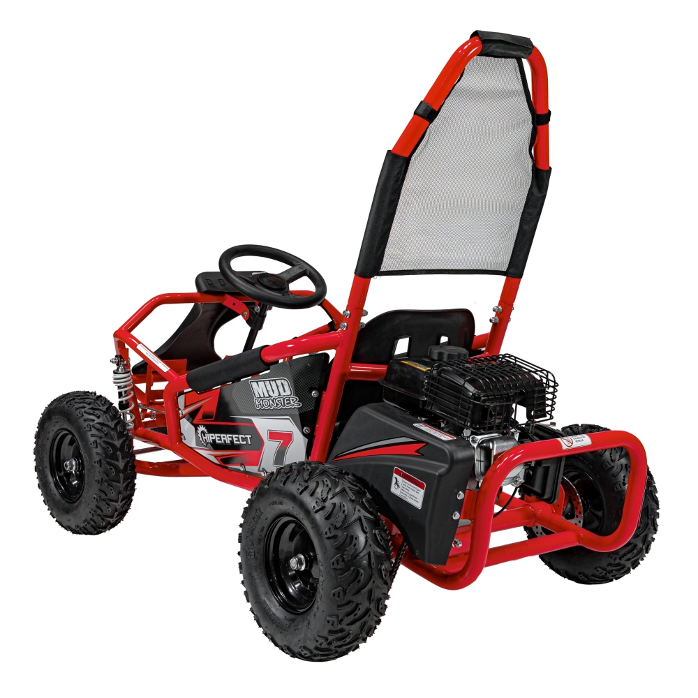 Degalinis kartingas „MUD MONSTER“ (raudonas)-Elektromobiliai vaikams, Kartingai vaikams-e-vaikas