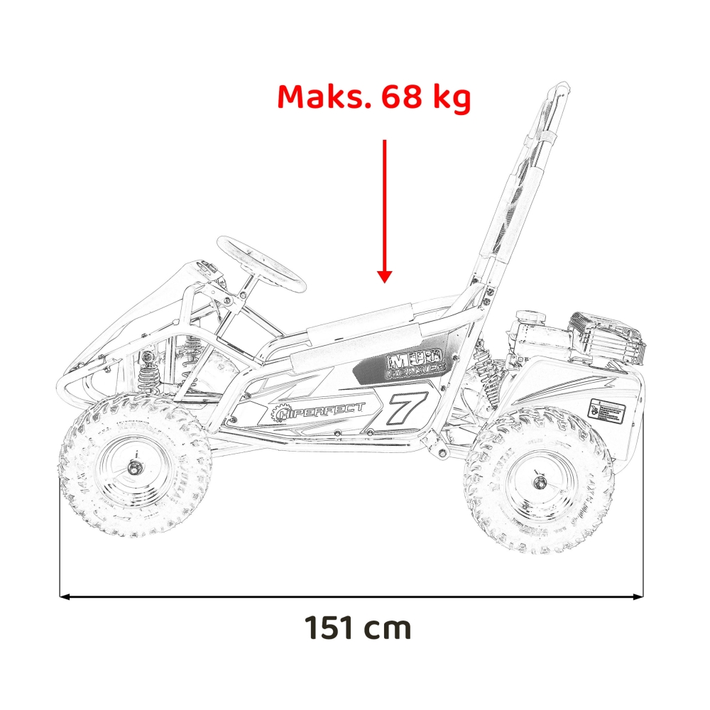 Pojazd Gokart Spalinowy MUD MONSTER Czerwony