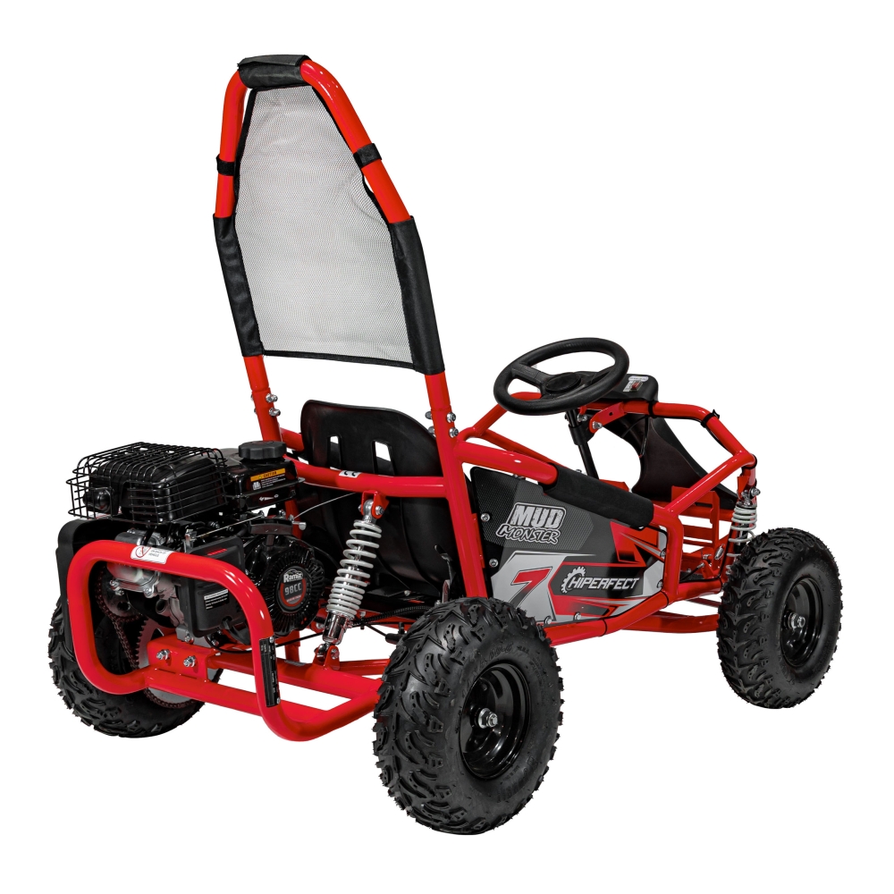 Degalinis kartingas „MUD MONSTER“ (raudonas)-Elektromobiliai vaikams, Kartingai vaikams-e-vaikas