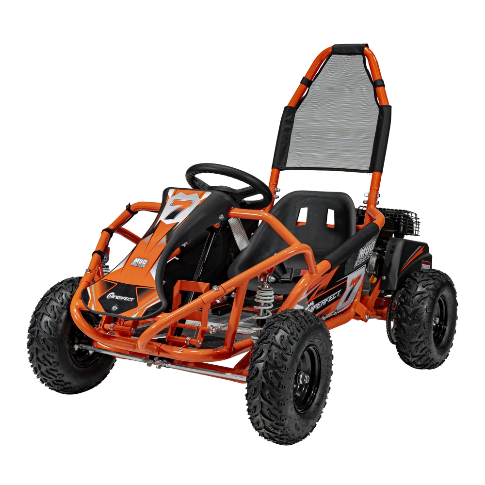 Degalinis kartingas „MUD MONSTER“, oranžinis-Elektromobiliai vaikams, Kartingai vaikams-e-vaikas