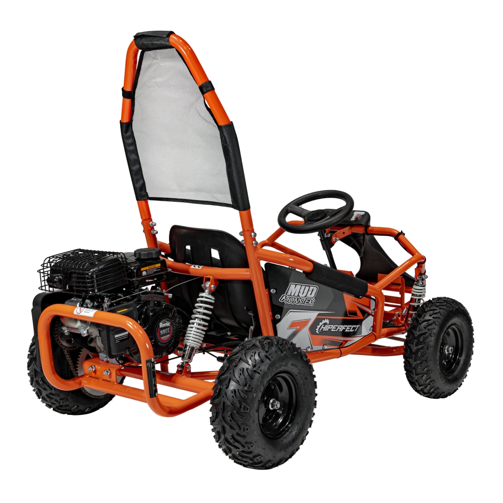 Degalinis kartingas „MUD MONSTER“, oranžinis-Elektromobiliai vaikams, Kartingai vaikams-e-vaikas