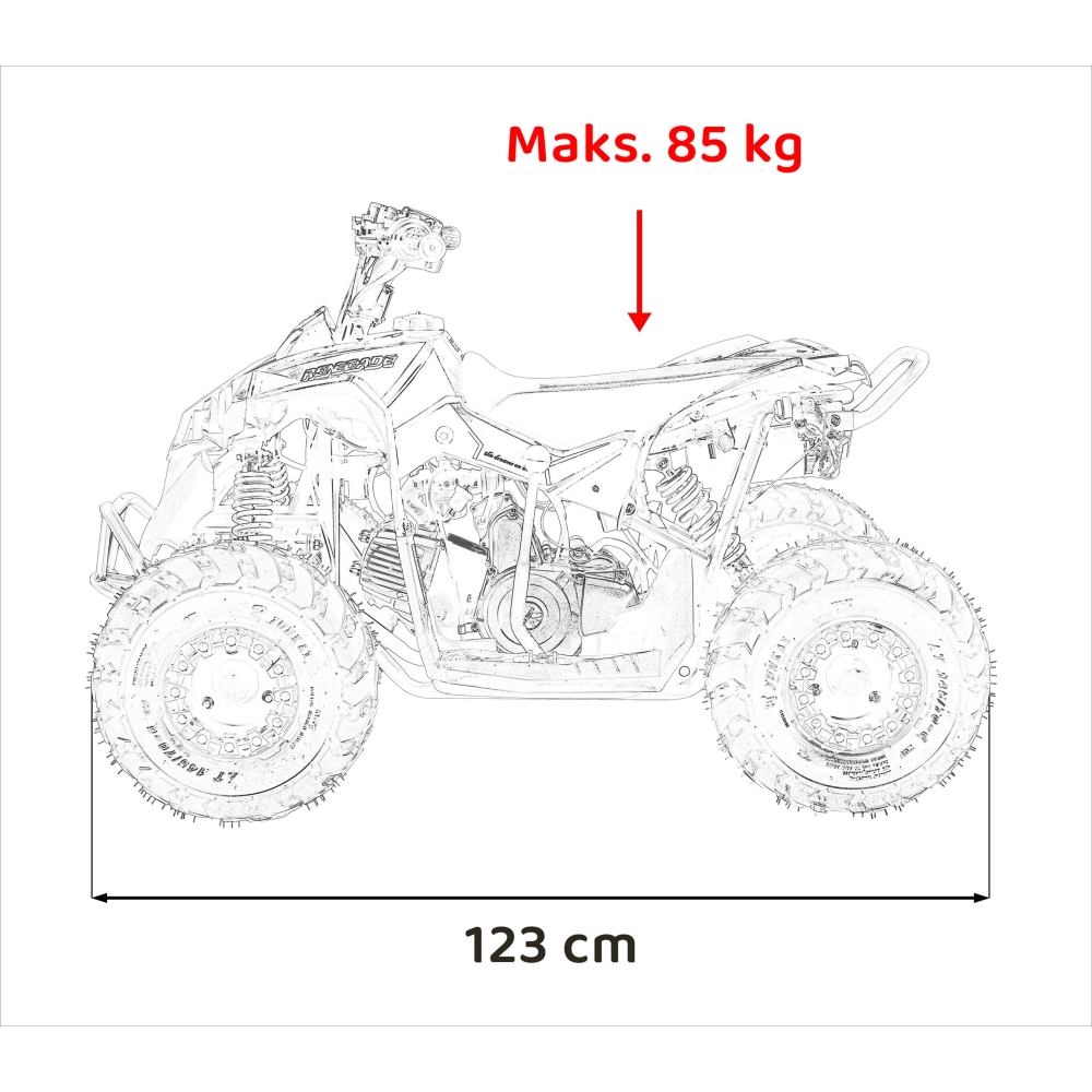 Benzininis keturratis RENEGADE HighPer 110CC, Yellow-Elektromobiliai vaikams, Keturračiai ir bagiai-e-vaikas