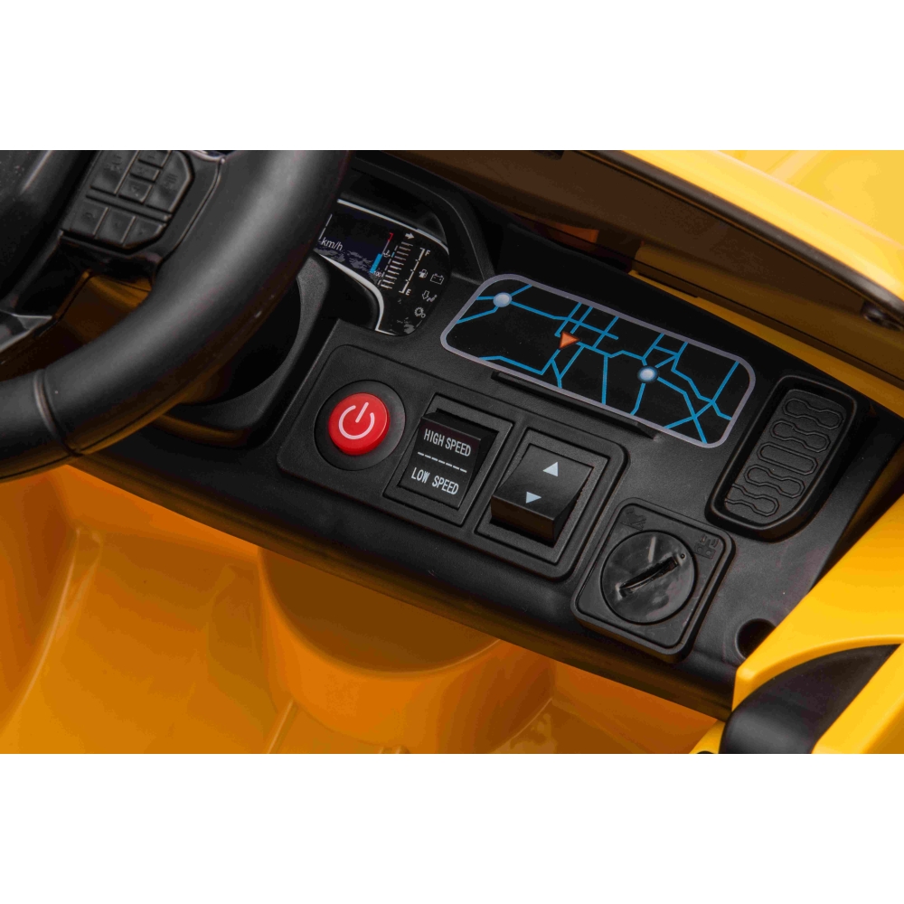 Elektromobilis Ford Ranger LIFT, Yellow-Elektromobiliai vaikams, Visureigiai-e-vaikas
