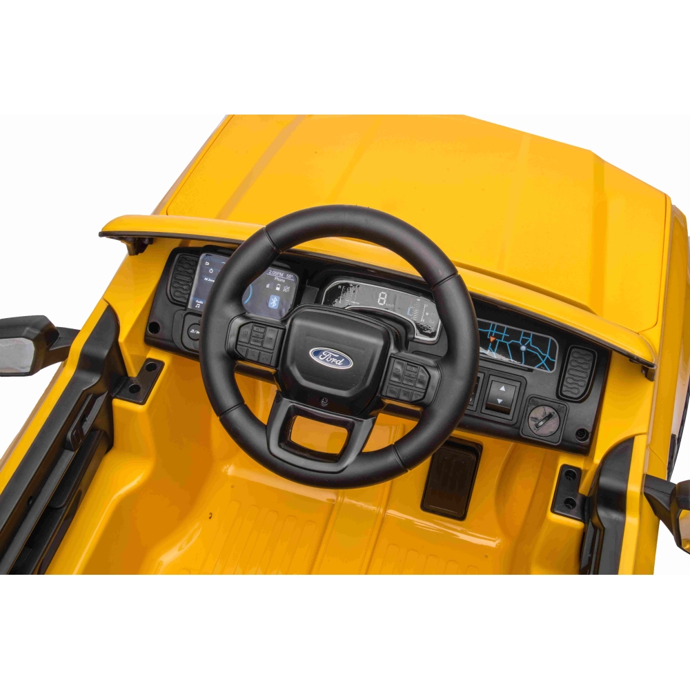 Elektromobilis Ford Ranger LIFT, Yellow-Elektromobiliai vaikams, Visureigiai-e-vaikas
