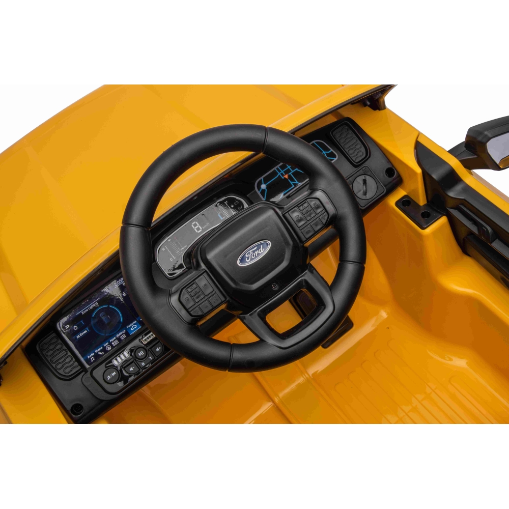 Elektromobilis Ford Ranger LIFT, Yellow-Elektromobiliai vaikams, Visureigiai-e-vaikas