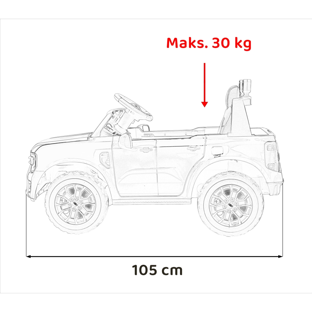 Elektromobilis Ford Ranger LIFT, Yellow-Elektromobiliai vaikams, Visureigiai-e-vaikas