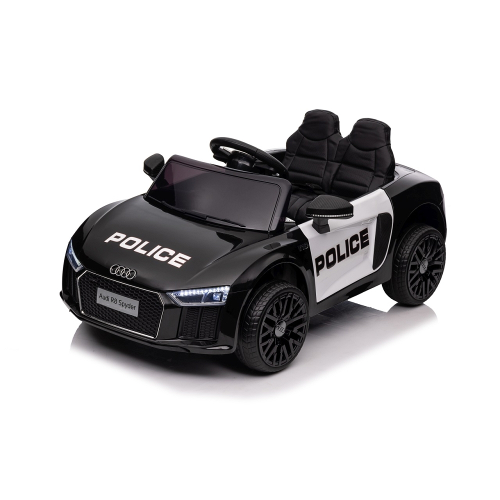 Elektromobilis Audi R8 Policja, Black-Elektromobiliai vaikams, Mašinos-e-vaikas