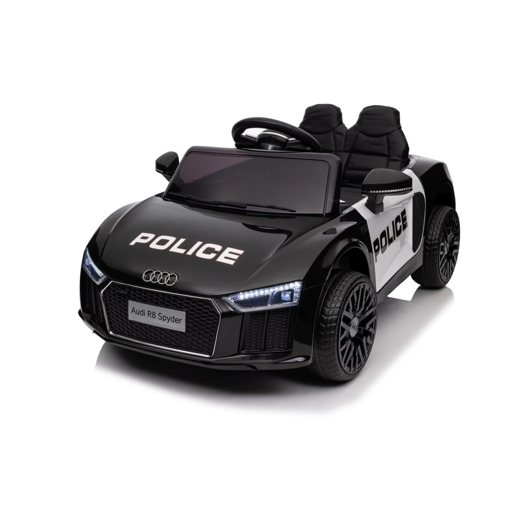 Elektromobilis Audi R8 Policja, Black-Elektromobiliai vaikams, Mašinos-e-vaikas