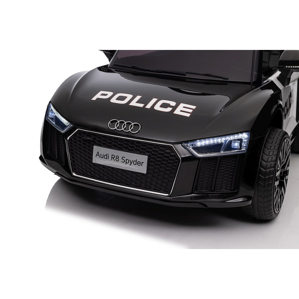 Elektromobilis Audi R8 Policja, Black-Elektromobiliai vaikams, Mašinos-e-vaikas
