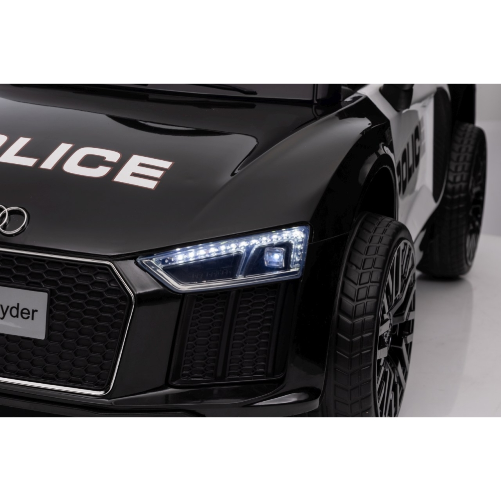 Elektromobilis Audi R8 Policja, Black-Elektromobiliai vaikams, Mašinos-e-vaikas