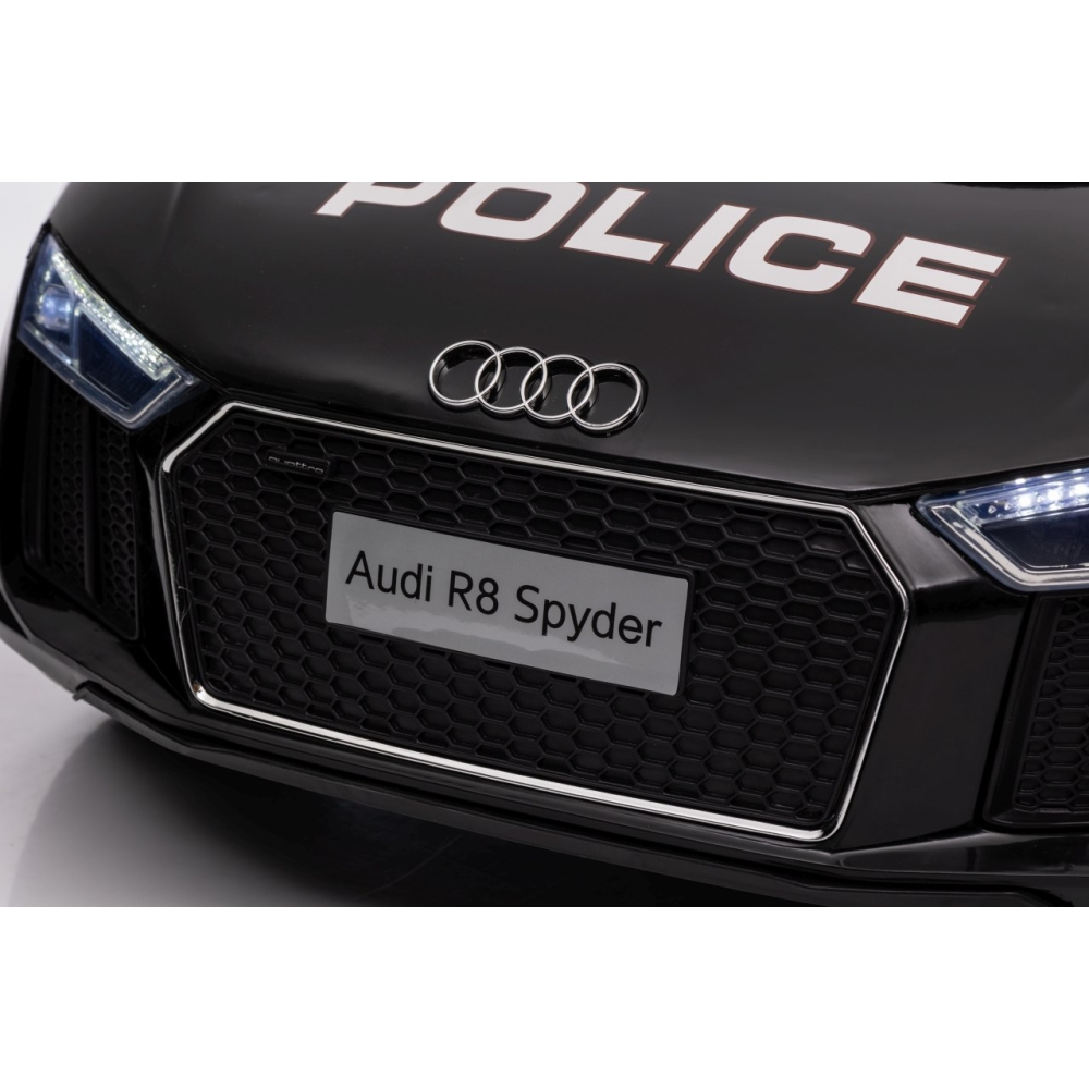 Elektromobilis Audi R8 Policja, Black-Elektromobiliai vaikams, Mašinos-e-vaikas