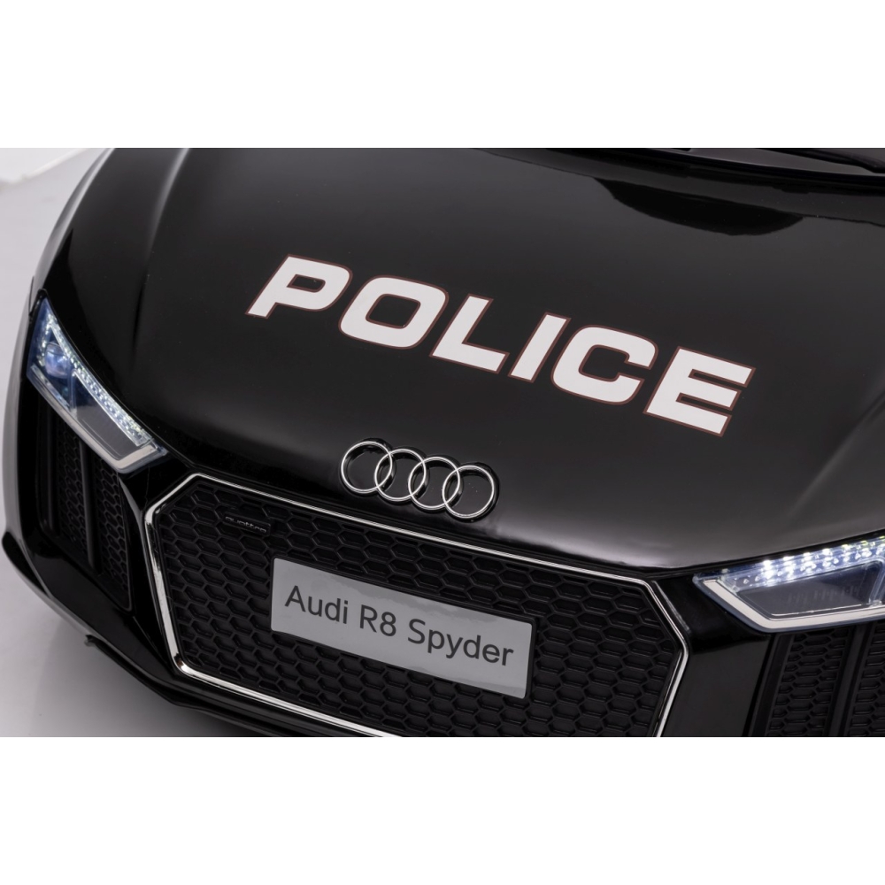 Elektromobilis Audi R8 Policja, Black-Elektromobiliai vaikams, Mašinos-e-vaikas