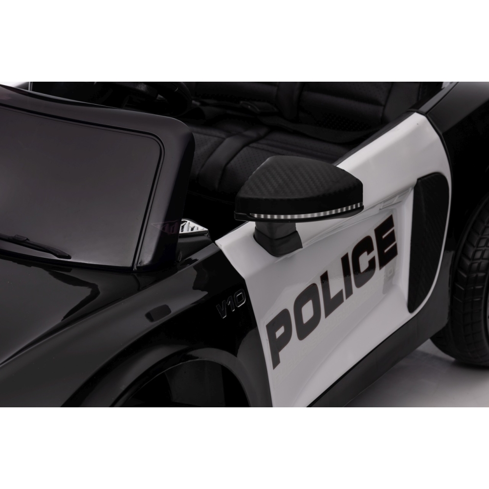 Elektromobilis Audi R8 Policja, Black-Elektromobiliai vaikams, Mašinos-e-vaikas