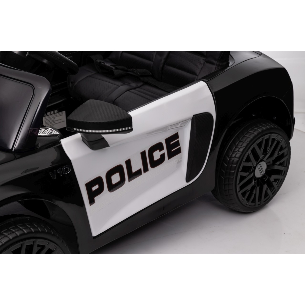 Elektromobilis Audi R8 Policja, Black-Elektromobiliai vaikams, Mašinos-e-vaikas