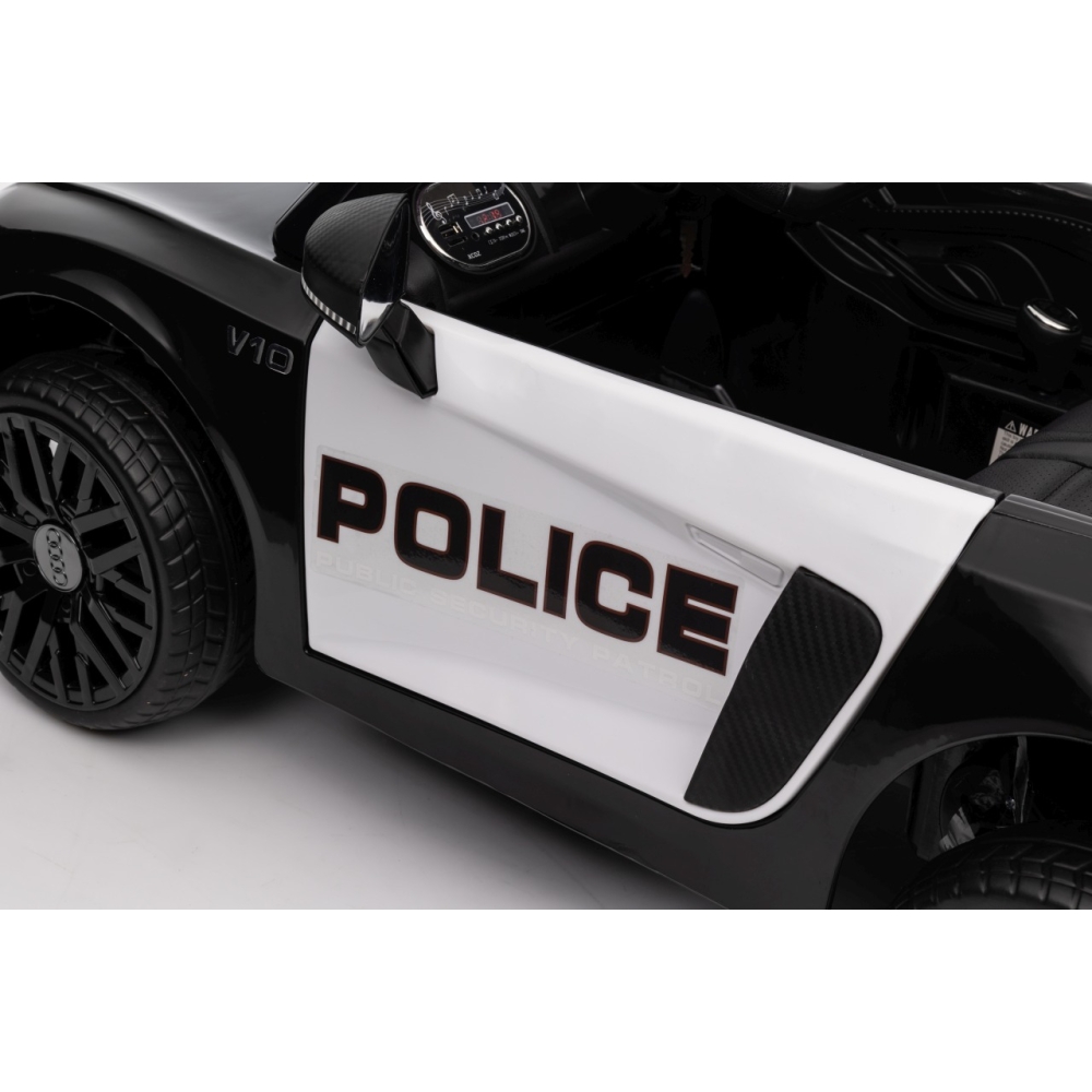 Elektromobilis Audi R8 Policja, Black-Elektromobiliai vaikams, Mašinos-e-vaikas