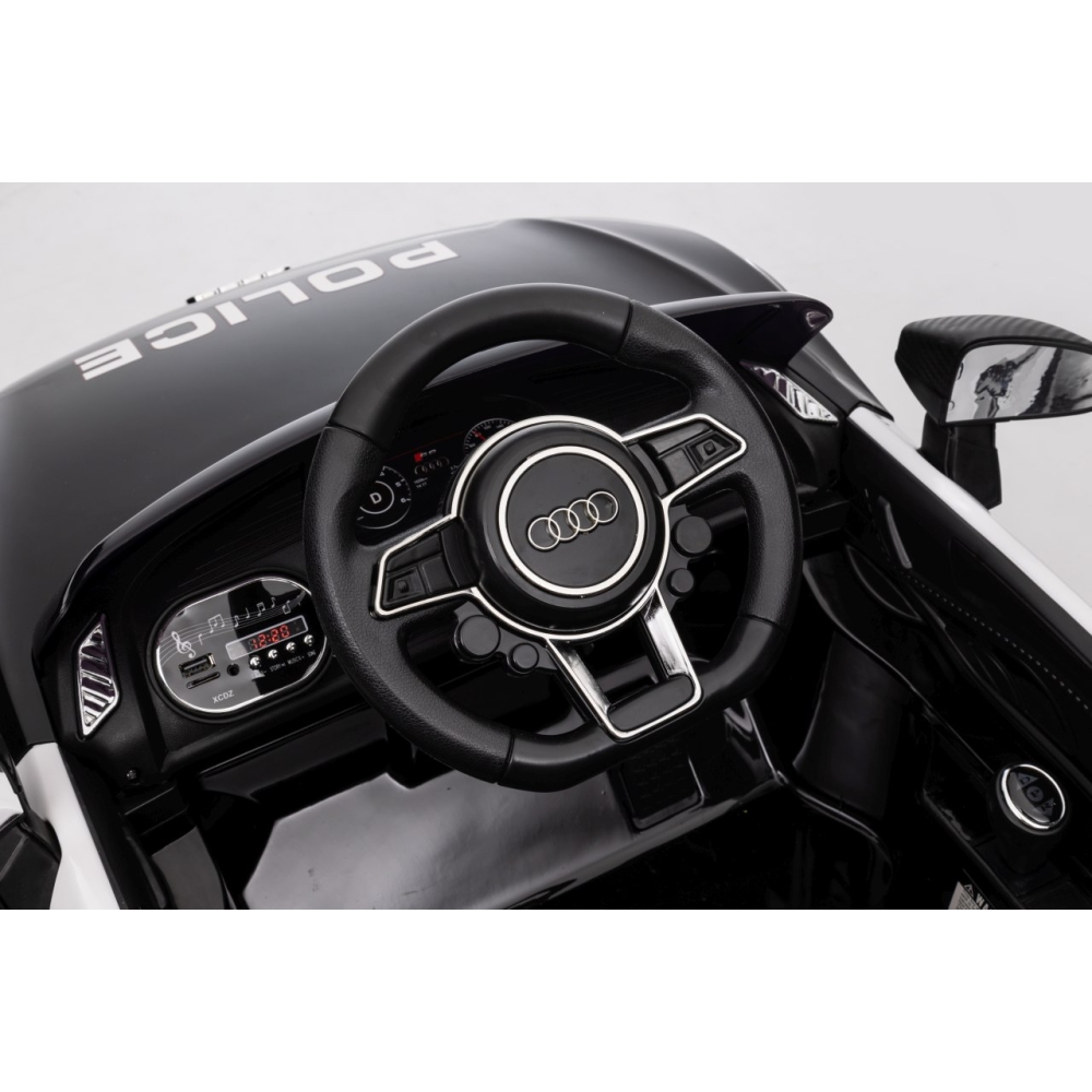 Elektromobilis Audi R8 Policja, Black-Elektromobiliai vaikams, Mašinos-e-vaikas
