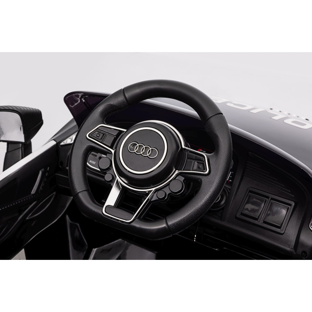 Elektromobilis Audi R8 Policja, Black-Elektromobiliai vaikams, Mašinos-e-vaikas