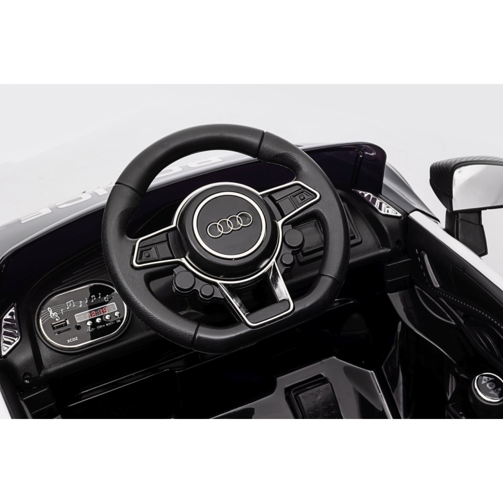 Elektromobilis Audi R8 Policja, Black-Elektromobiliai vaikams, Mašinos-e-vaikas
