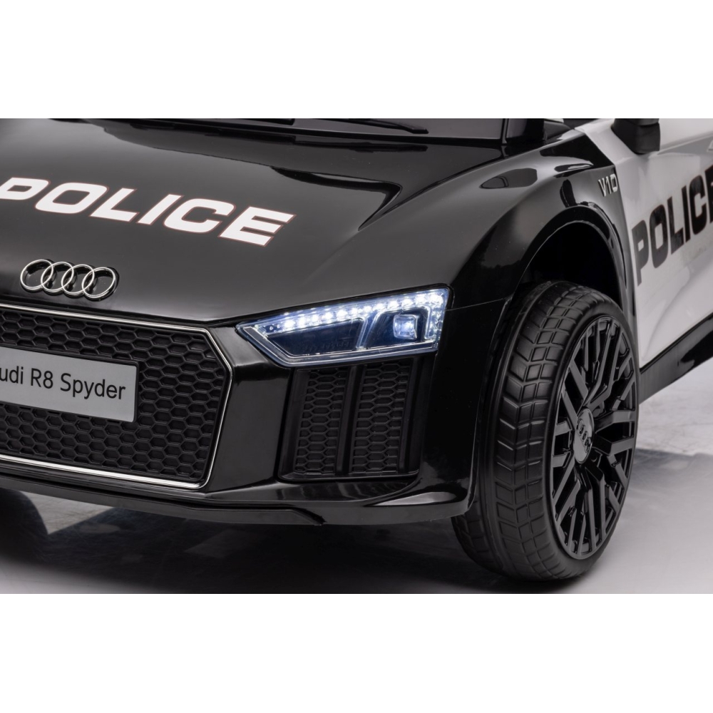 Elektromobilis Audi R8 Policja, Black-Elektromobiliai vaikams, Mašinos-e-vaikas
