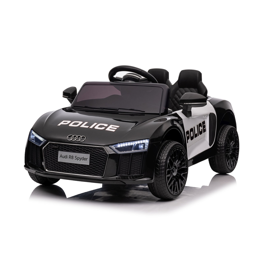 Elektromobilis Audi R8 Policja, Black-Elektromobiliai vaikams, Mašinos-e-vaikas