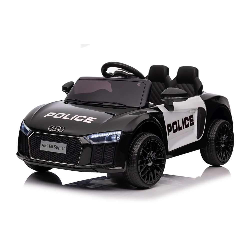 Elektromobilis Audi R8 Policja, Black-Elektromobiliai vaikams, Mašinos-e-vaikas