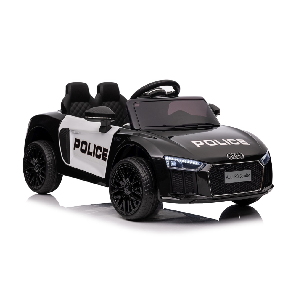 Elektromobilis Audi R8 Policja, Black-Elektromobiliai vaikams, Mašinos-e-vaikas