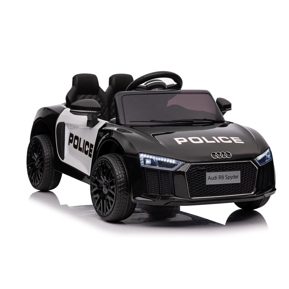 Elektromobilis Audi R8 Policja, Black-Elektromobiliai vaikams, Mašinos-e-vaikas