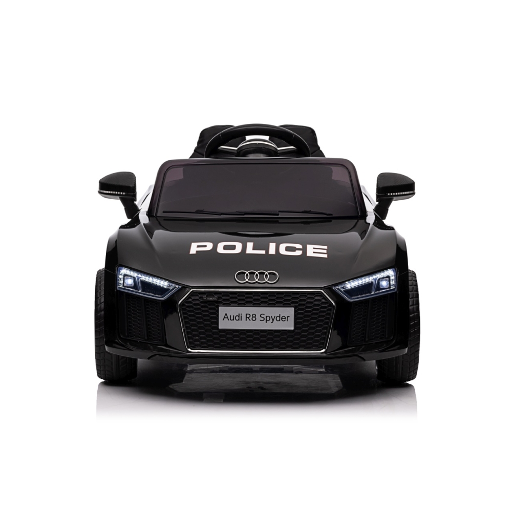 Elektromobilis Audi R8 Policja, Black-Elektromobiliai vaikams, Mašinos-e-vaikas