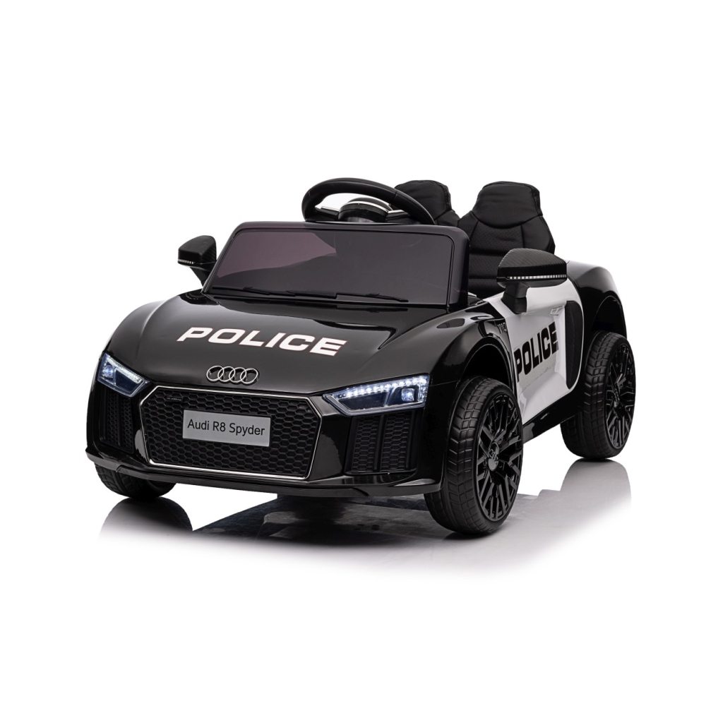 Elektromobilis Audi R8 Policja, Black-Elektromobiliai vaikams, Mašinos-e-vaikas