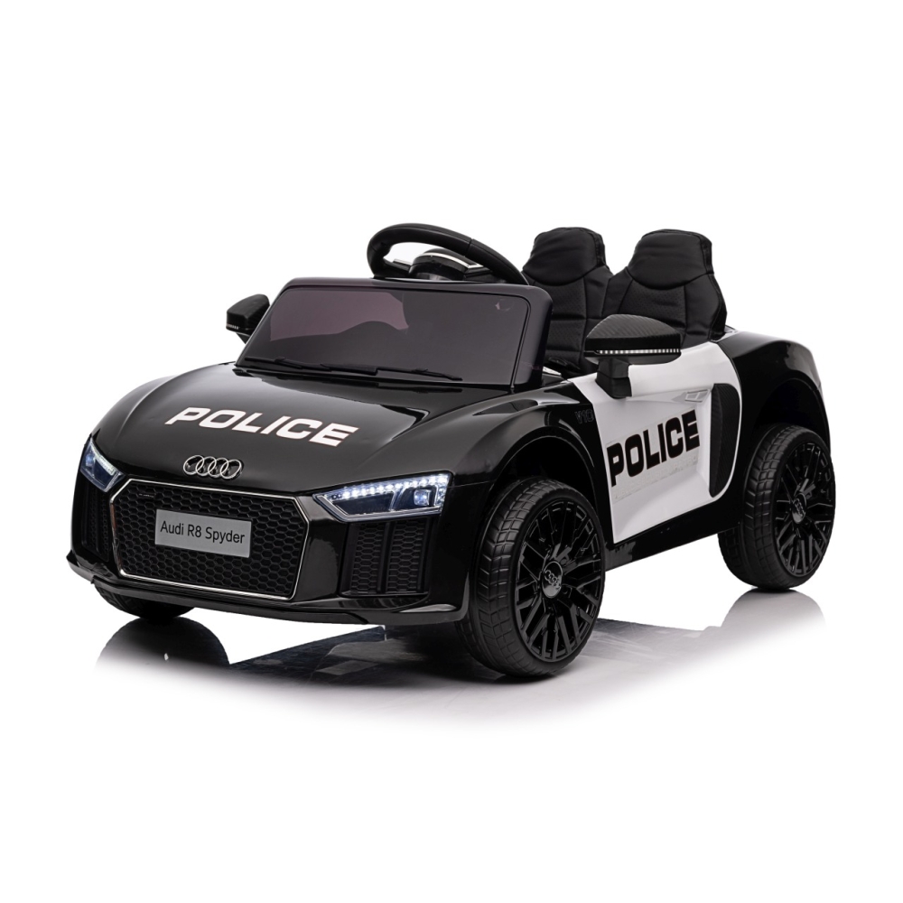 Elektromobilis Audi R8 Policja, Black-Elektromobiliai vaikams, Mašinos-e-vaikas